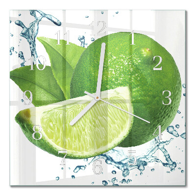 Glass wall clock square Calcium carbonate