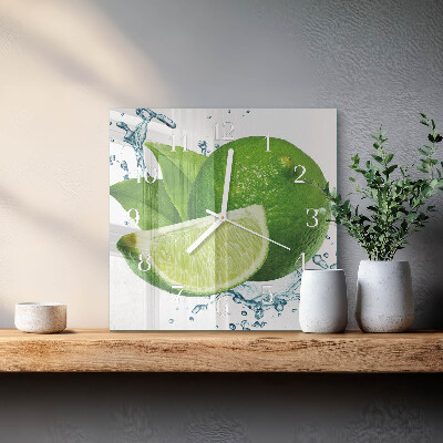 Glass wall clock square Calcium carbonate