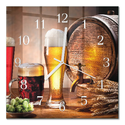 Square kitchen clock A barrel of beer