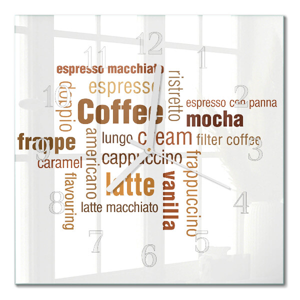 Square wall clock Coffee