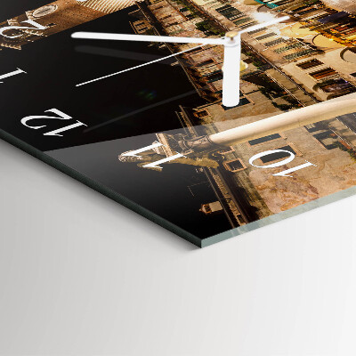 Glass clock square Night city