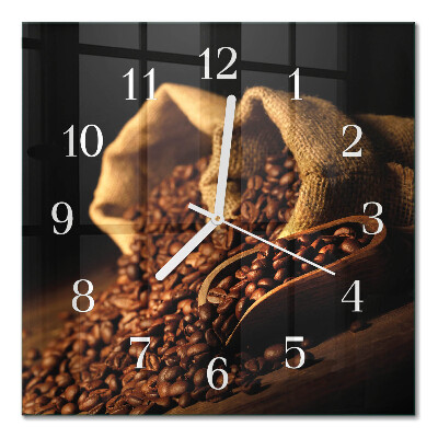 Square wall clock Coffee beans