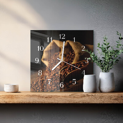 Square wall clock Coffee beans