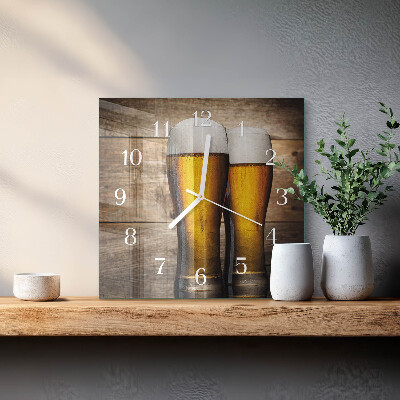 Glass clock square Beer