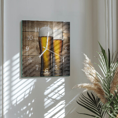 Glass clock square Beer