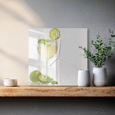 Square kitchen clock Calcium carbonate