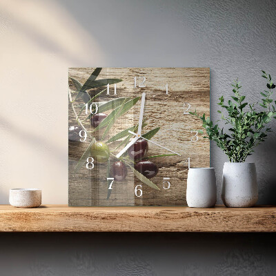 Square wall clock Olives