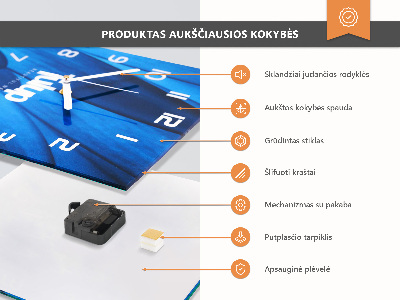 Square kitchen clock Chili pepper