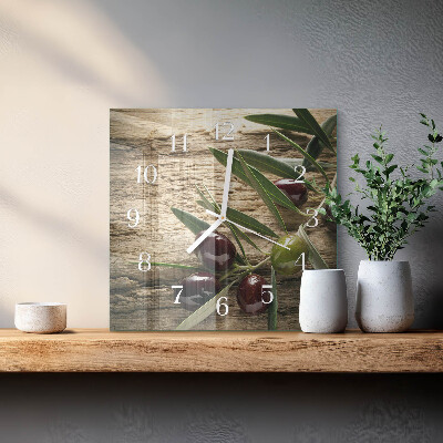Square wall clock Olives