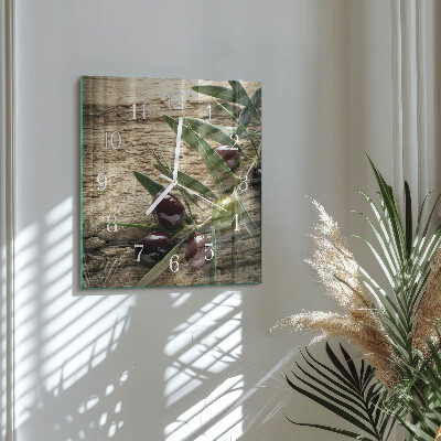 Square wall clock Olives