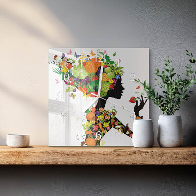 Glass wall clock square Piece