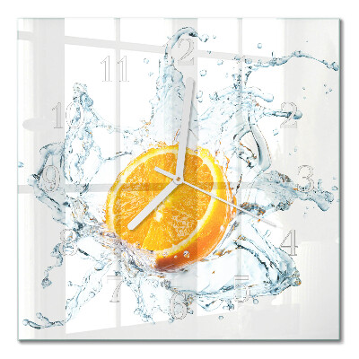 Glass wall clock square Water