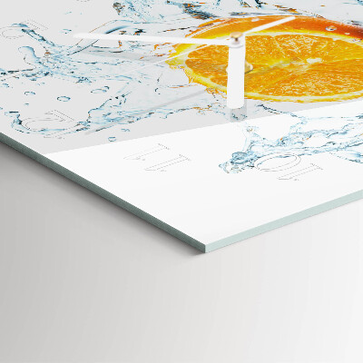 Glass wall clock square Water