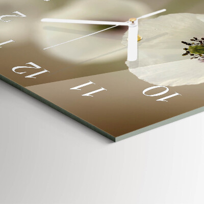 Glass wall clock square Poppy