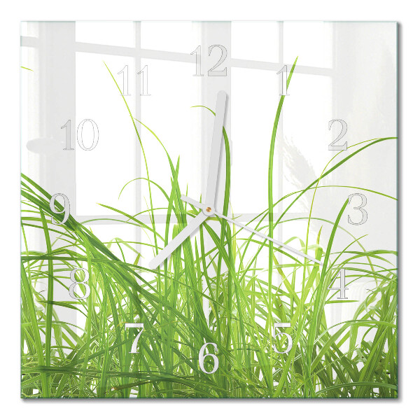 Square kitchen clock Grass