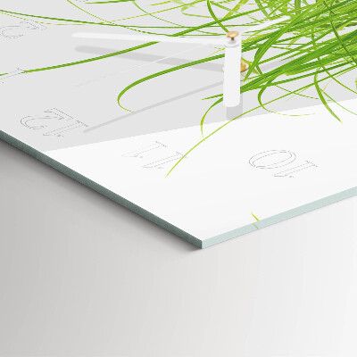 Square kitchen clock Grass