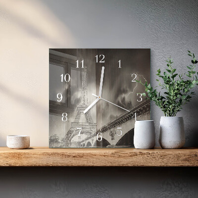 Square wall clock Paris