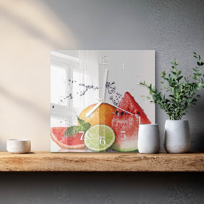 Square kitchen clock Fruit