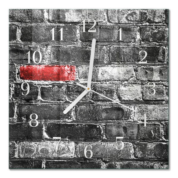 Square wall clock Brick