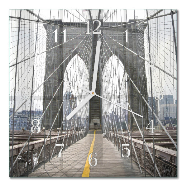 Glass clock square Brooklyn bridge