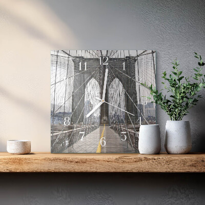 Glass clock square Brooklyn bridge