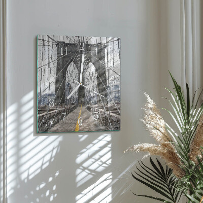 Glass clock square Brooklyn bridge
