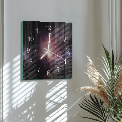 Glass clock square Cosmos