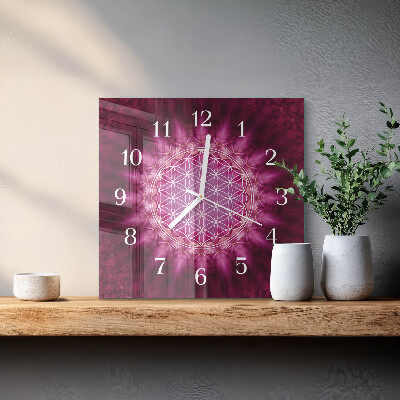 Glass wall clock square Abstraction
