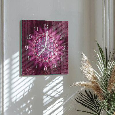 Glass wall clock square Abstraction