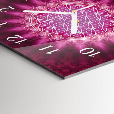 Glass wall clock square Abstraction