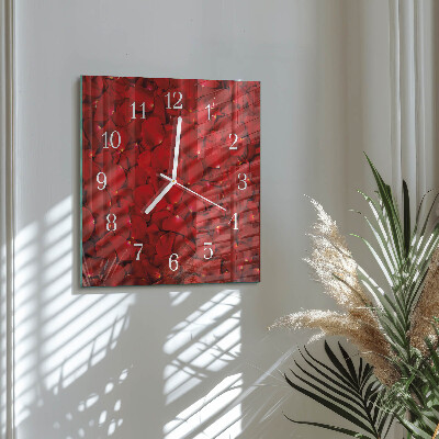 Square kitchen clock Rose petals