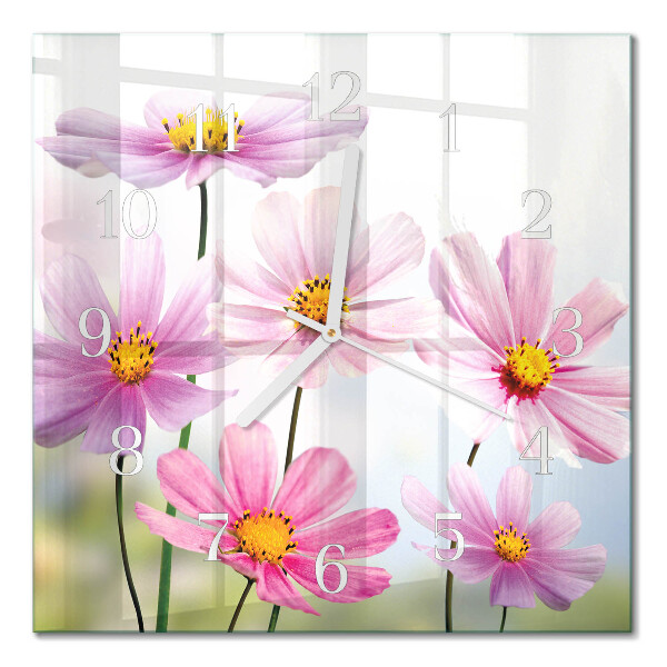 Square kitchen clock Flowers