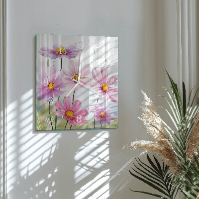 Square kitchen clock Flowers