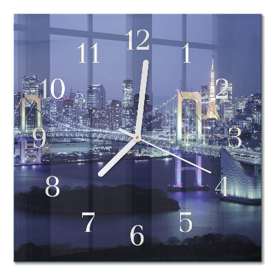 Glass clock square Bridge