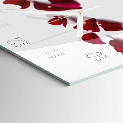 Square wall clock Rose petals