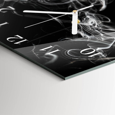 Glass wall clock square Smoke