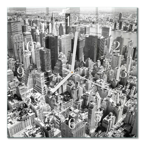 Glass clock square Horizon