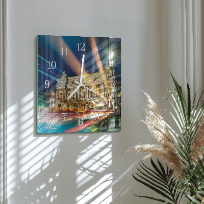 Glass wall clock square Light