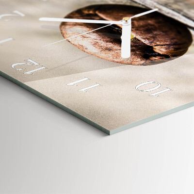 Square wall clock Coffee bean