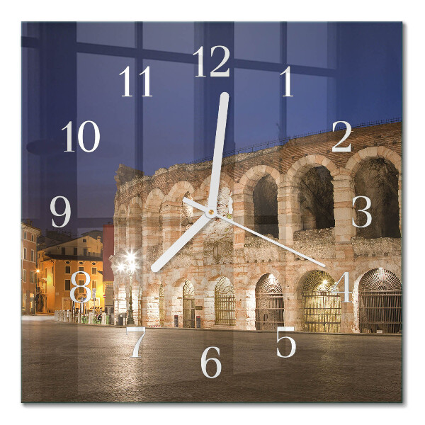 Glass wall clock square Night light