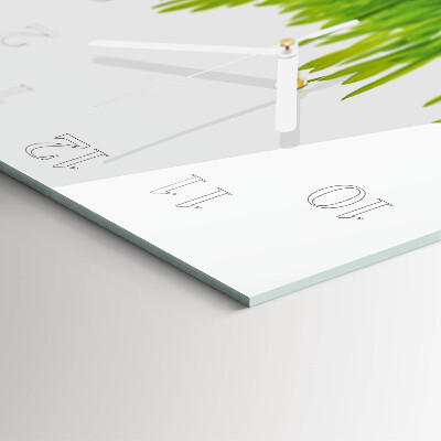 Glass wall clock square Grass