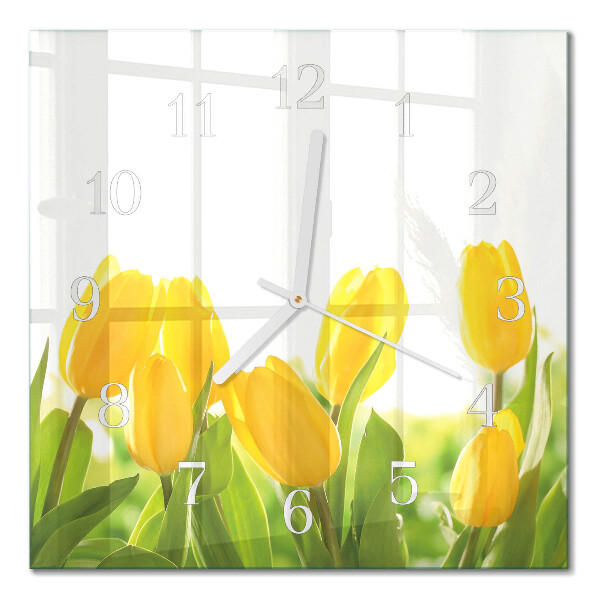 Square wall clock Tulips