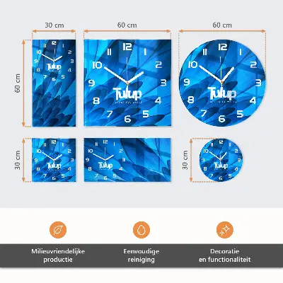 Square wall clock Tulips