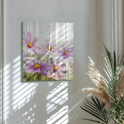 Square kitchen clock Flowers