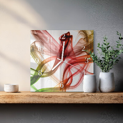 Glass wall clock square Abstraction