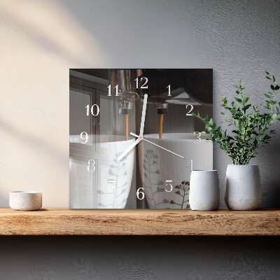Glass clock square Coffee machine