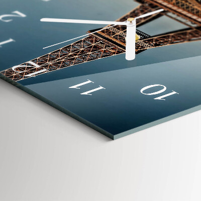 Glass clock square Eiffel tower