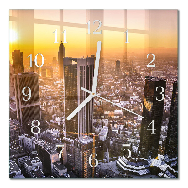 Square kitchen clock Sunset