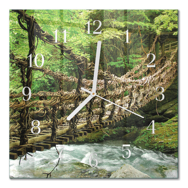 Square wall clock Rope bridge