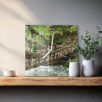 Square wall clock Rope bridge